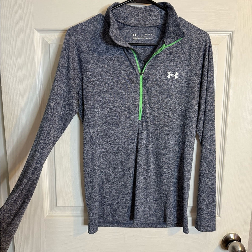 Under Armour Blue Zip Up Sweater Moisture-Wicking